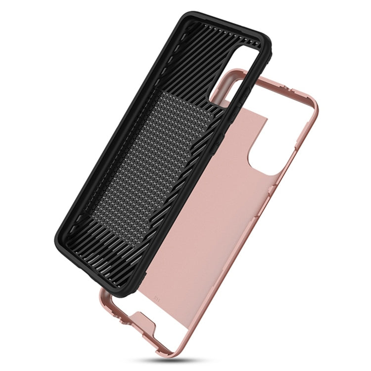 For Galaxy S20 Brushed Texture PC + TPU Protective Case with Card Slot