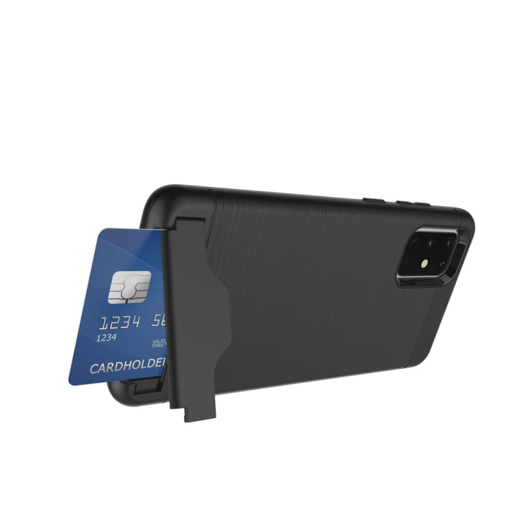 For Galaxy S20 Shockproof Brushed Texture Protective Case with Card Slot