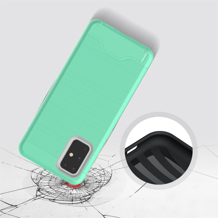 For Galaxy S20 Shockproof Brushed Texture Protective Case with Card Slot