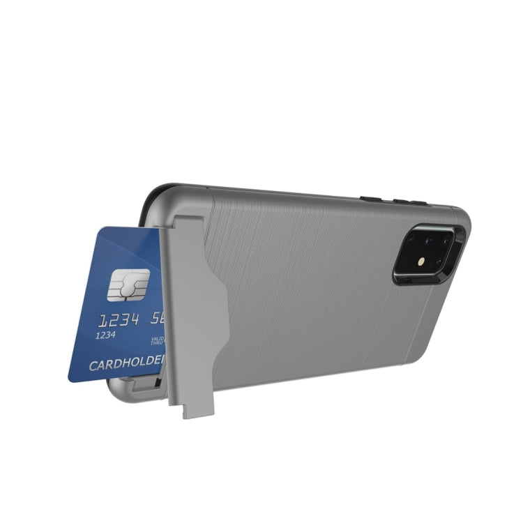For Galaxy S20 Shockproof Brushed Texture Protective Case with Card Slot