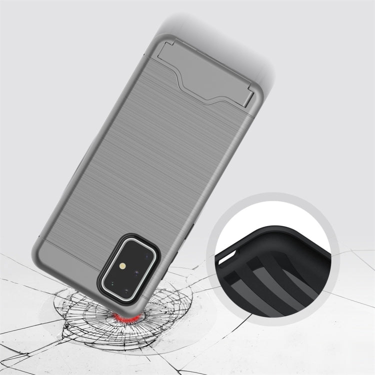 For Galaxy S20 Shockproof Brushed Texture Protective Case with Card Slot