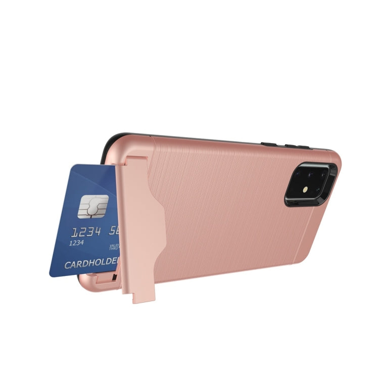 For Galaxy S20 Shockproof Brushed Texture Protective Case with Card Slot