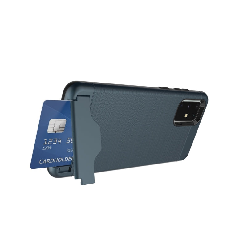 For Galaxy S20 Shockproof Brushed Texture Protective Case with Card Slot