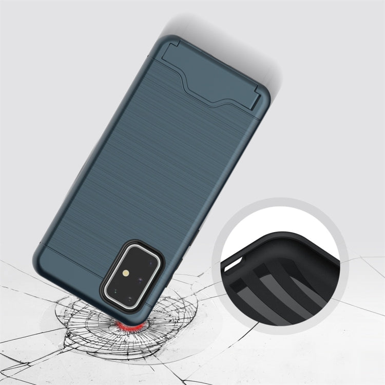 For Galaxy S20 Shockproof Brushed Texture Protective Case with Card Slot