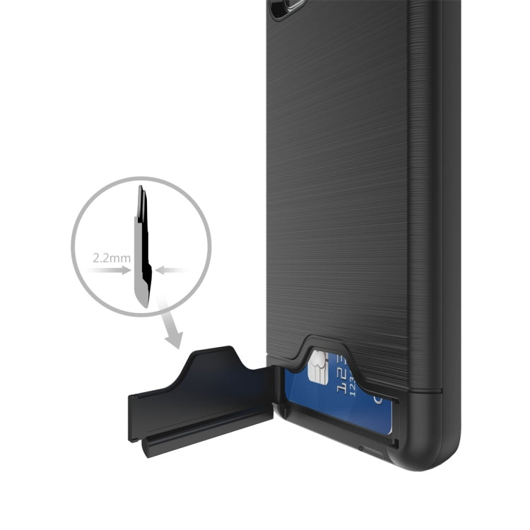 For Galaxy S20+ Shockproof Brushed Texture Protective Case with Card Slot