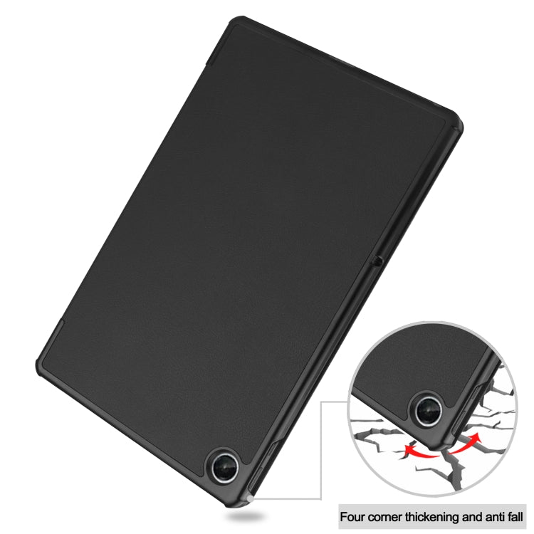 For Lenovo Tab M10 Plus 10.6 3rd Gen 2022 Custer Texture 3-Fold Holder Smart Leather Tablet Case