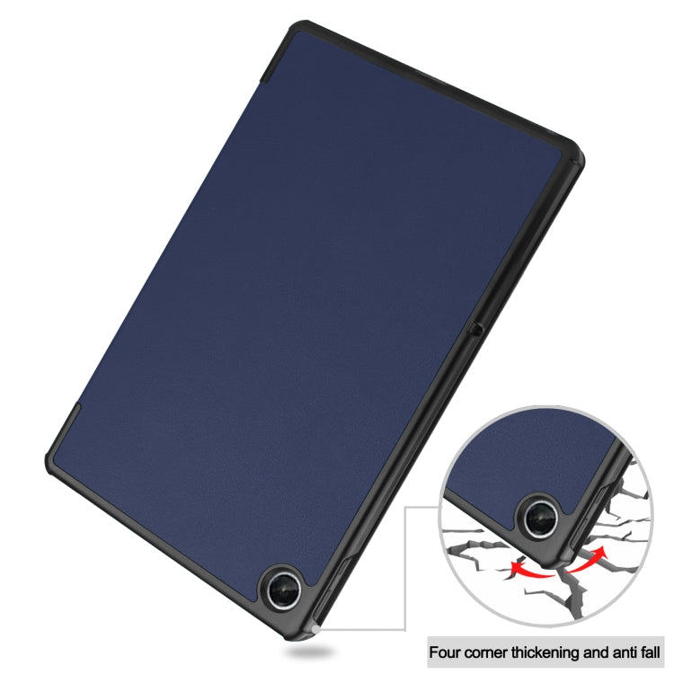 For Lenovo Tab M10 Plus 10.6 3rd Gen 2022 Custer Texture 3-Fold Holder Smart Leather Tablet Case