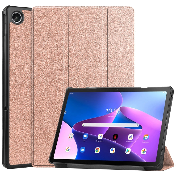 For Lenovo Tab M10 Plus 10.6 3rd Gen 2022 Custer Texture 3-Fold Holder Smart Leather Tablet Case