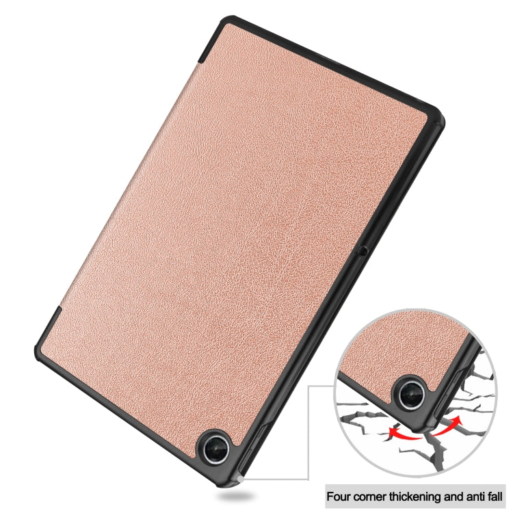 For Lenovo Tab M10 Plus 10.6 3rd Gen 2022 Custer Texture 3-Fold Holder Smart Leather Tablet Case