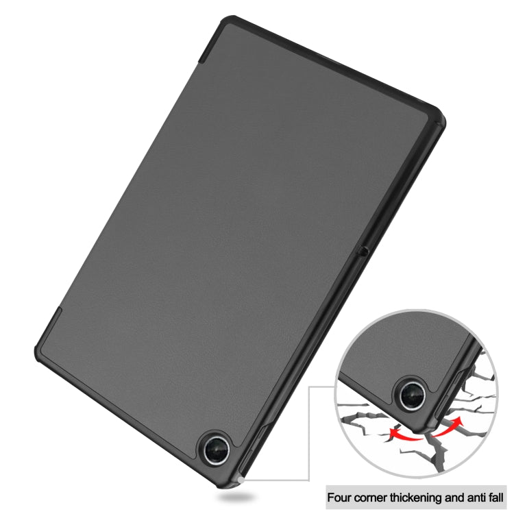 For Lenovo Tab M10 Plus 10.6 3rd Gen 2022 Custer Texture 3-Fold Holder Smart Leather Tablet Case