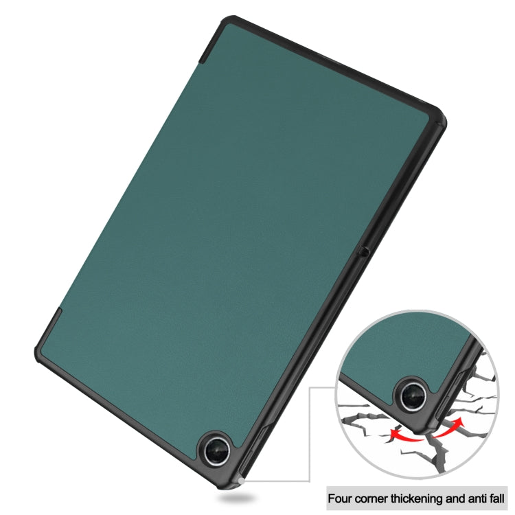 For Lenovo Tab M10 Plus 10.6 3rd Gen 2022 Custer Texture 3-Fold Holder Smart Leather Tablet Case