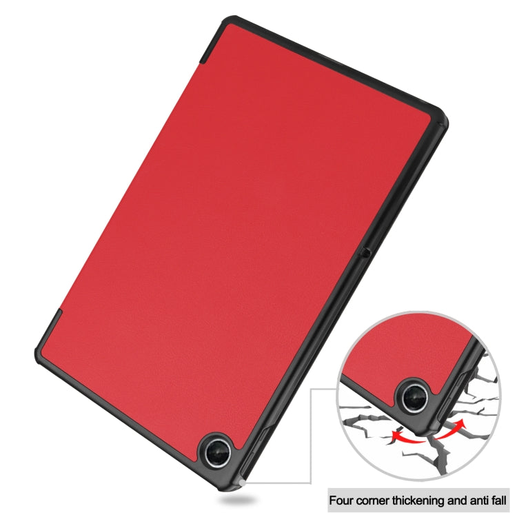 For Lenovo Tab M10 Plus 10.6 3rd Gen 2022 Custer Texture 3-Fold Holder Smart Leather Tablet Case