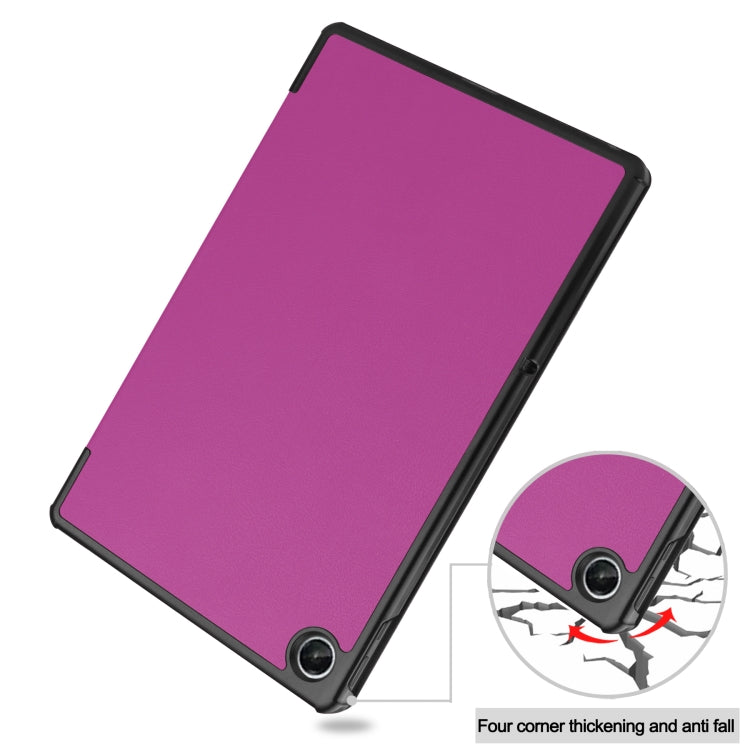 For Lenovo Tab M10 Plus 10.6 3rd Gen 2022 Custer Texture 3-Fold Holder Smart Leather Tablet Case