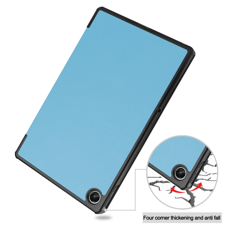 For Lenovo Tab M10 Plus 10.6 3rd Gen 2022 Custer Texture 3-Fold Holder Smart Leather Tablet Case