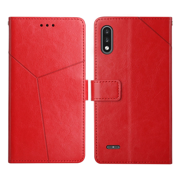 For LG K22 Y Stitching Horizontal Flip Leather Phone Case