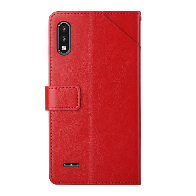 For LG K22 Y Stitching Horizontal Flip Leather Phone Case