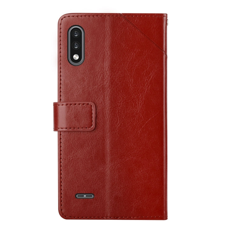 For LG K22 Y Stitching Horizontal Flip Leather Phone Case