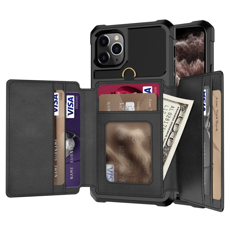For iPhone 11 Pro Max 10-Card Wallet Bag PU Back Phone Case