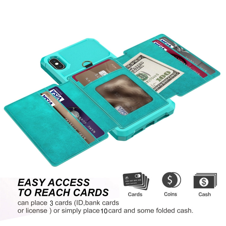 For iPhone X / XS 10-Card Wallet Bag PU Back Phone Case