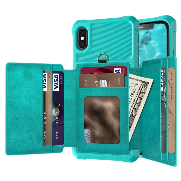 For iPhone XR 10-Card Wallet Bag PU Back Phone Case
