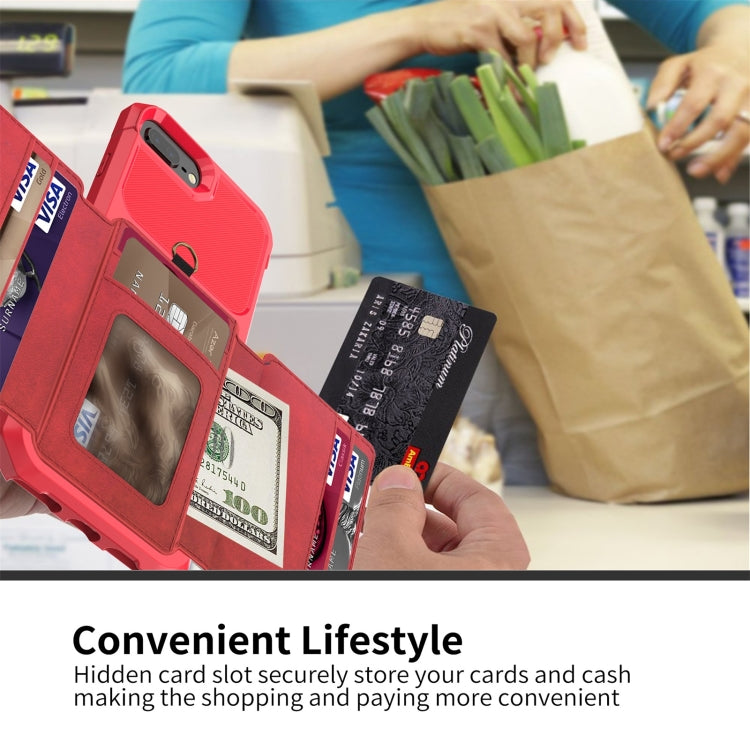 10-Card Wallet Bag PU Back Phone Case For iPhone 7 Plus / 8 Plus / 6 Plus