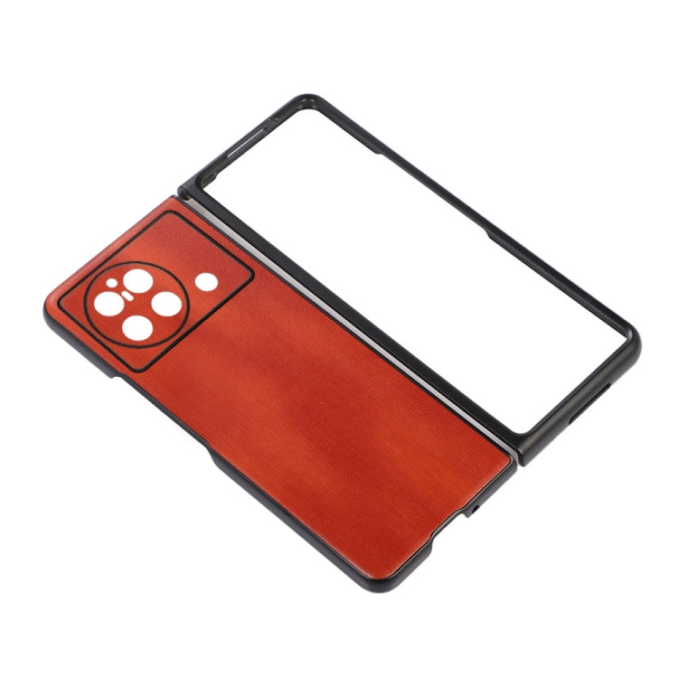 For vivo X Fold Precise Hole Yellow Cow Texture PU Phone Case