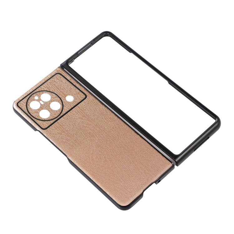 For vivo X Fold Precise Hole Wood Texture PU Phone Case