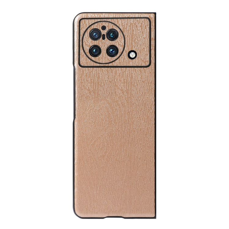 For vivo X Fold Precise Hole Wood Texture PU Phone Case