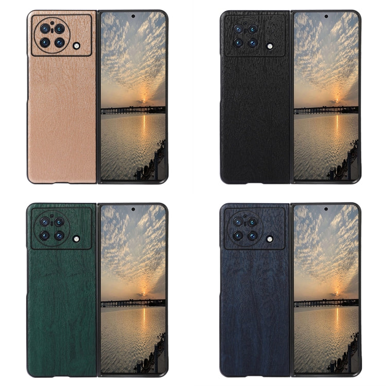 For vivo X Fold Precise Hole Wood Texture PU Phone Case