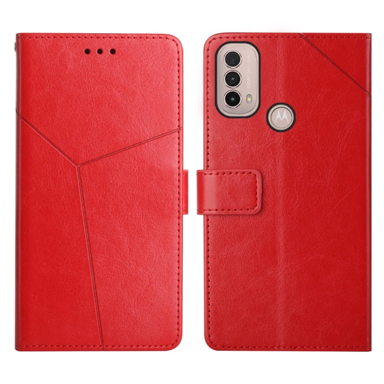 For Motorola Moto E40 Y Stitching Horizontal Flip Leather Phone Case