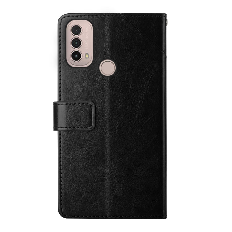For Motorola Moto E40 Y Stitching Horizontal Flip Leather Phone Case