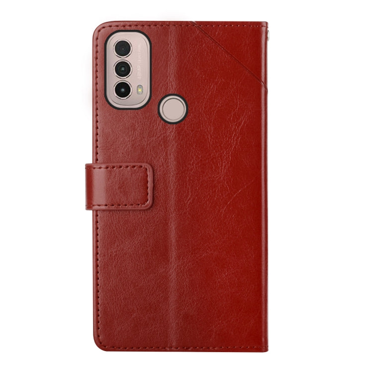 For Motorola Moto E40 Y Stitching Horizontal Flip Leather Phone Case