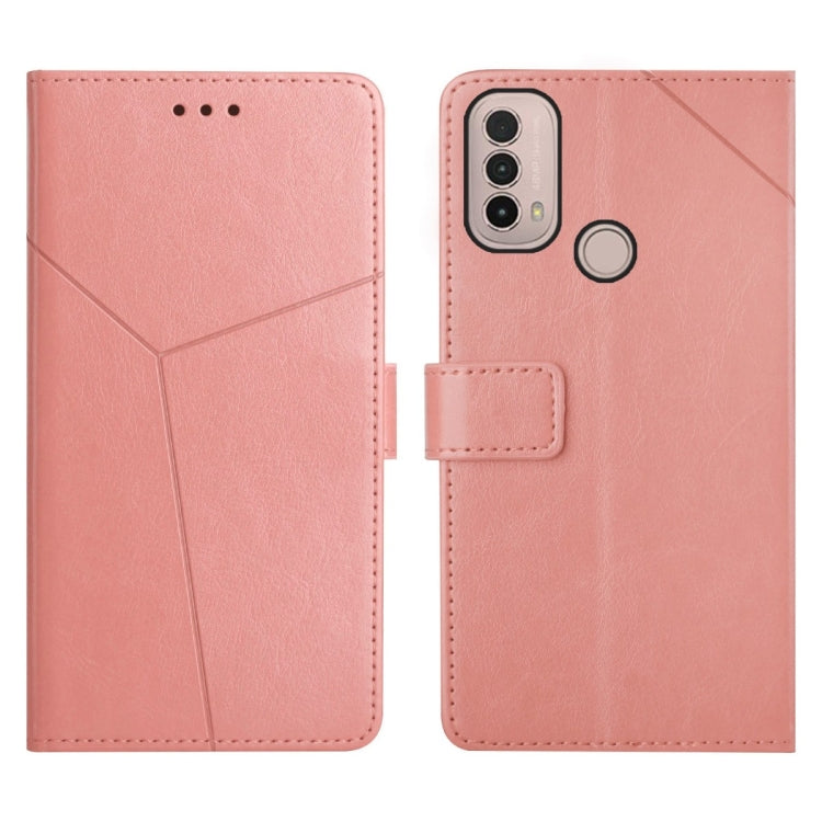 For Motorola Moto E40 Y Stitching Horizontal Flip Leather Phone Case