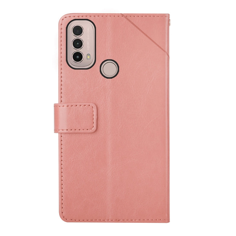 For Motorola Moto E40 Y Stitching Horizontal Flip Leather Phone Case