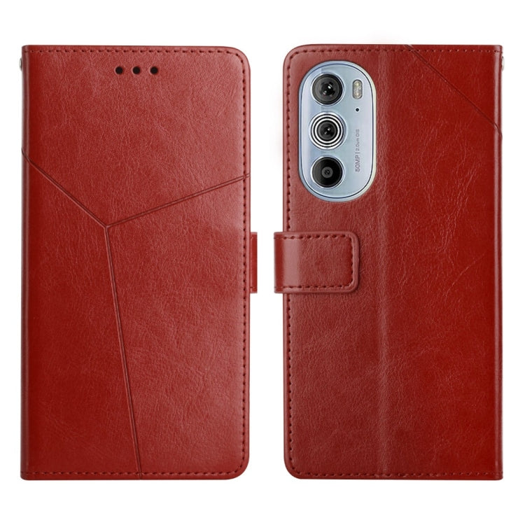 For Motorola Edge 30 Pro Y Stitching Horizontal Flip Leather Phone Case