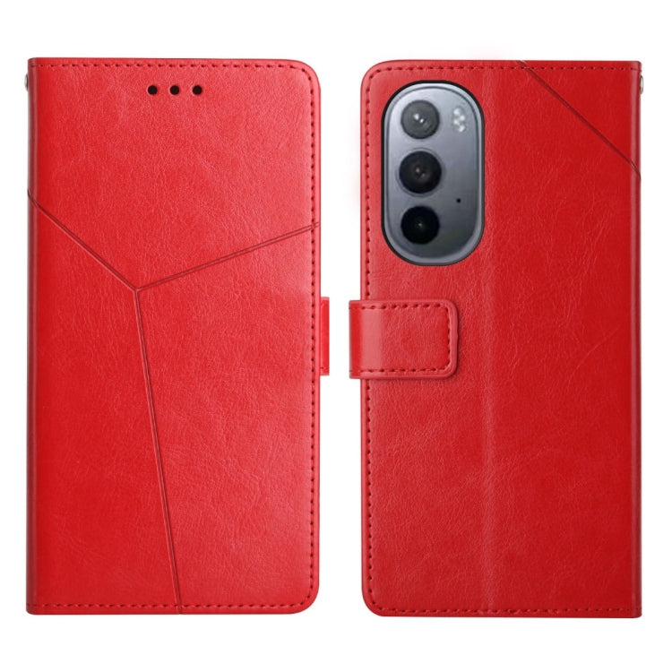 For Motorola Moto Edge X30 Y Stitching Horizontal Flip Leather Phone Case