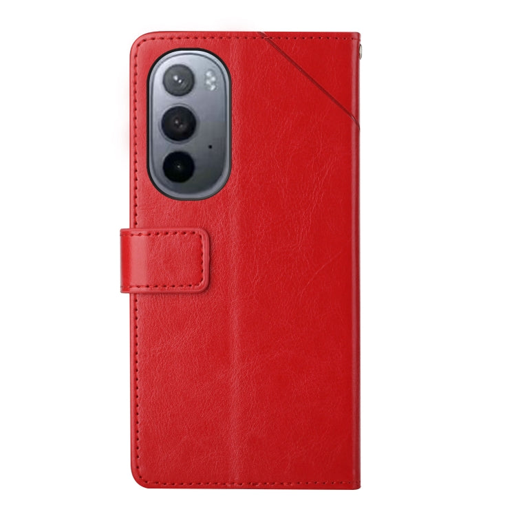 For Motorola Moto Edge X30 Y Stitching Horizontal Flip Leather Phone Case