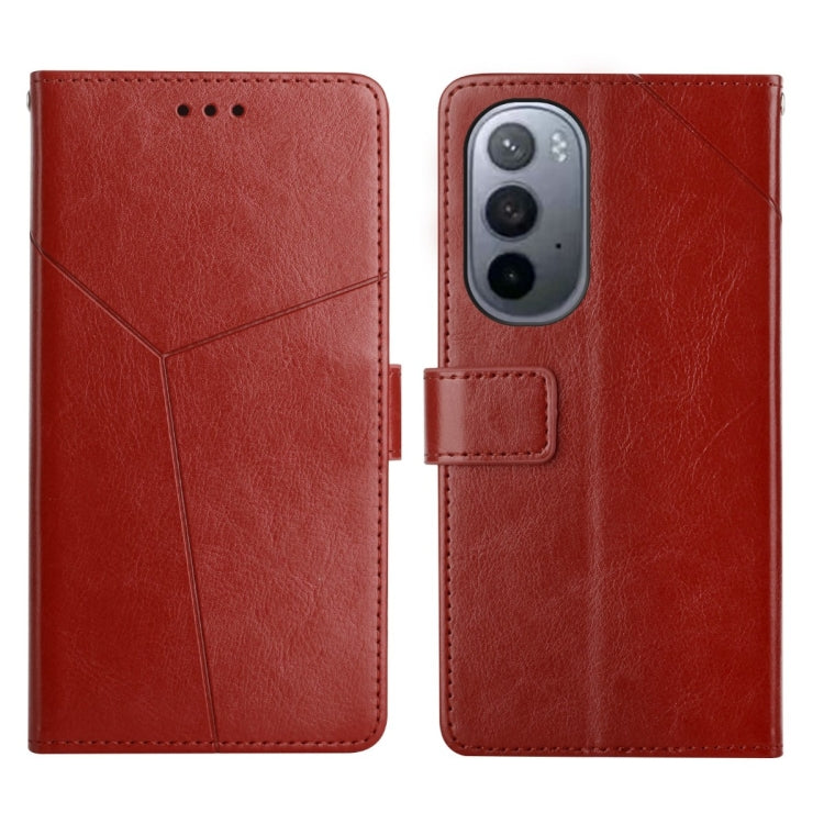 For Motorola Moto Edge X30 Y Stitching Horizontal Flip Leather Phone Case