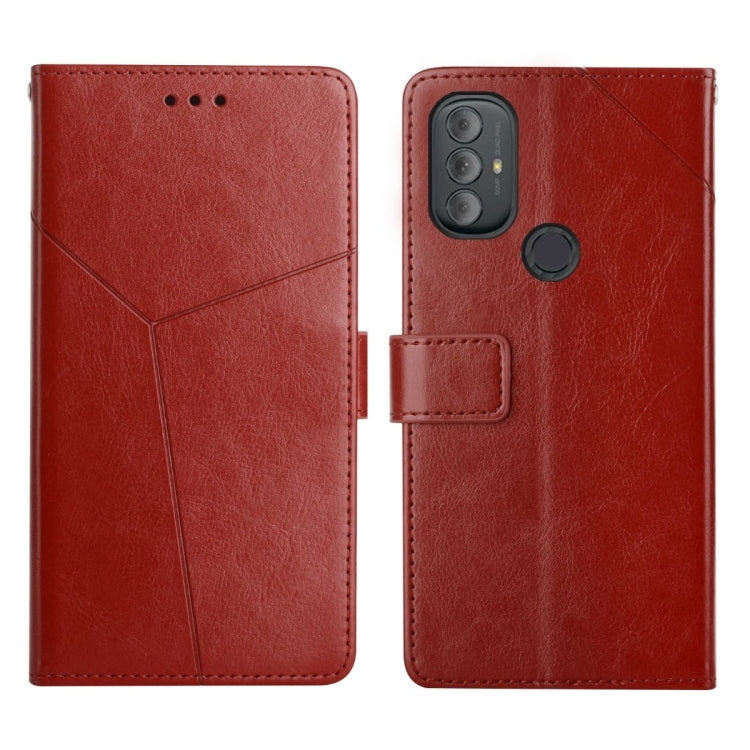 For Motorola Moto G Power 2022 Y Stitching Horizontal Flip Leather Phone Case