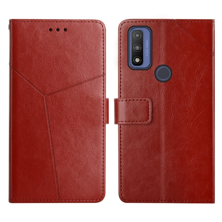 For Motorola Moto G Pure 2021 Y Stitching Horizontal Flip Leather Phone Case