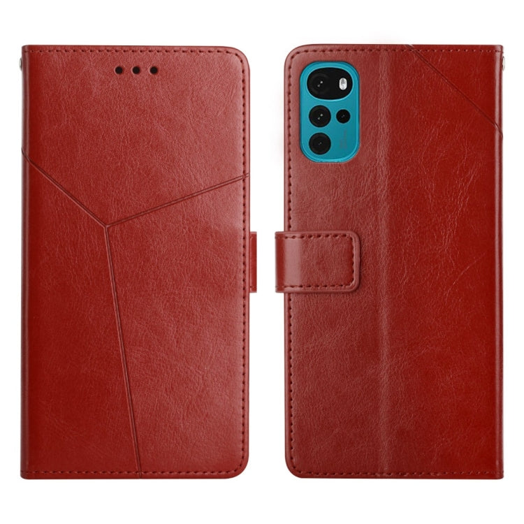 For Motorola Moto G22 Y Stitching Horizontal Flip Leather Phone Case