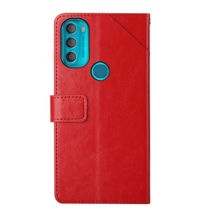 For Motorola Moto G71 5G Y Stitching Horizontal Flip Leather Phone Case