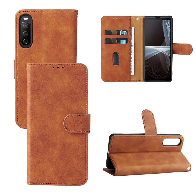 For Sony Xperia 10 IV Skin Feel Magnetic Flip Leather Phone Case