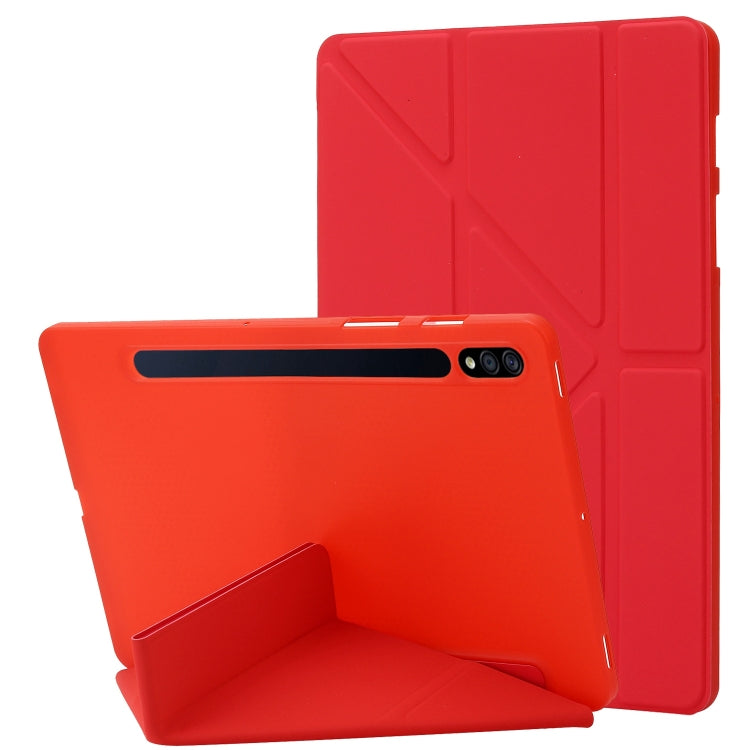 For Samsung Galaxy Tab S8+ / S7+ Deformation Silicone Leather Tablet Case