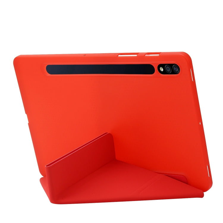 For Samsung Galaxy Tab S8+ / S7+ Deformation Silicone Leather Tablet Case