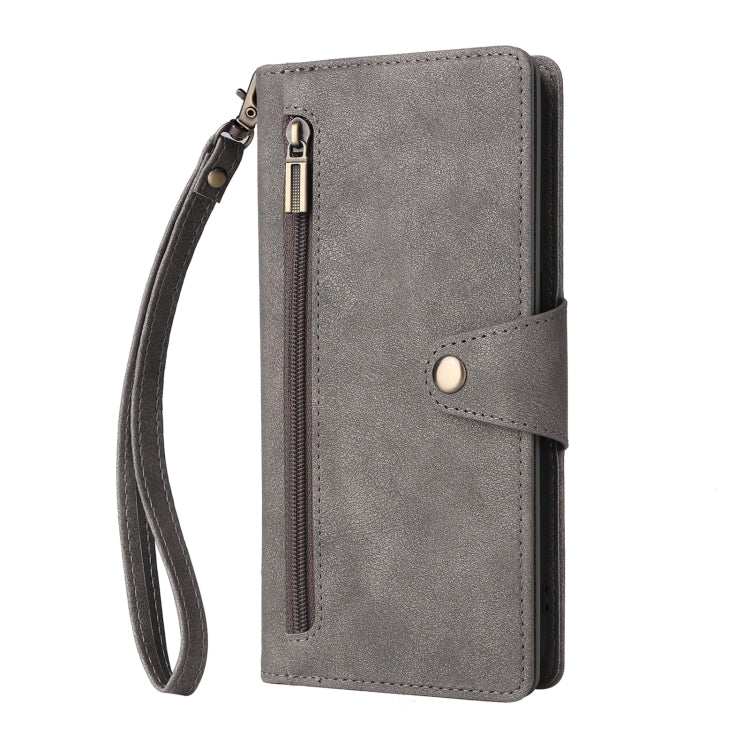 For OnePlus Nord N100 Rivet Buckle 9 Cards Three Fold Leather Phone Case
