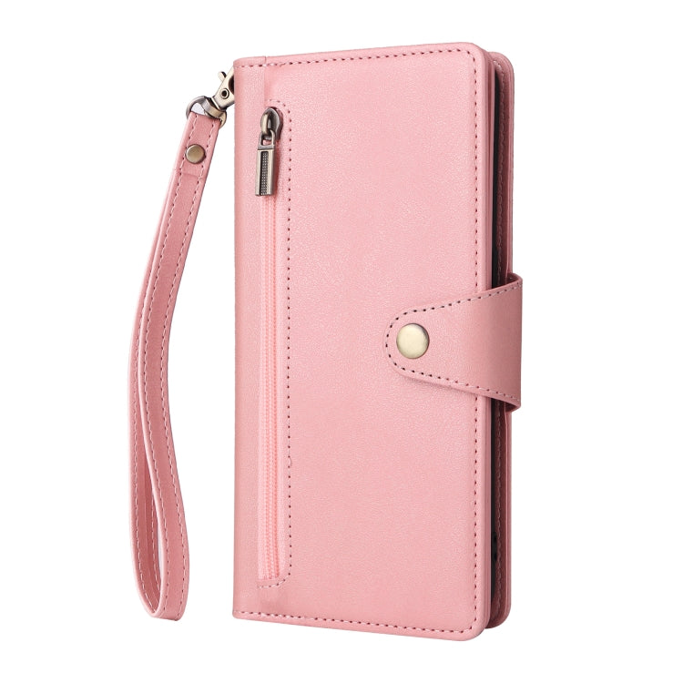 For OnePlus Nord N100 Rivet Buckle 9 Cards Three Fold Leather Phone Case