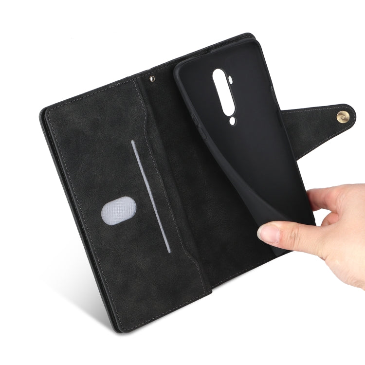 For OnePlus 7T Pro Rivet Buckle 9 Cards Three Fold Leather Phone Case