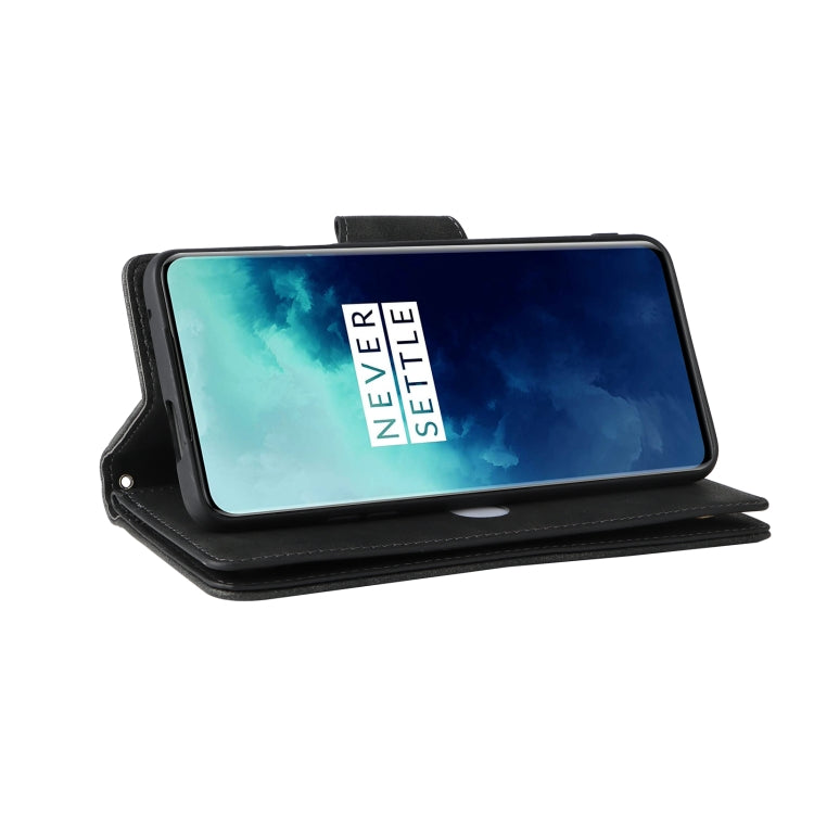 For OnePlus 7T Pro Rivet Buckle 9 Cards Three Fold Leather Phone Case