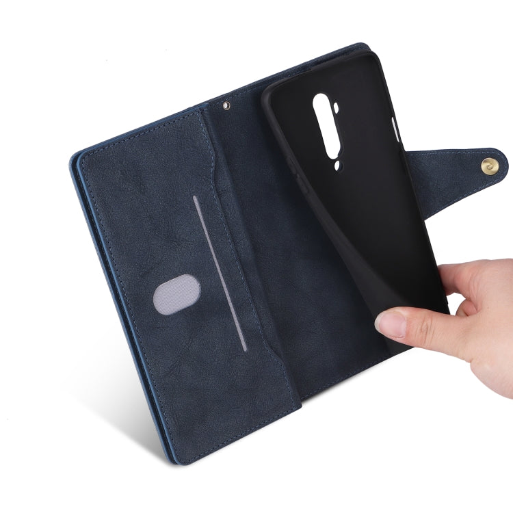 For OnePlus 7T Pro Rivet Buckle 9 Cards Three Fold Leather Phone Case